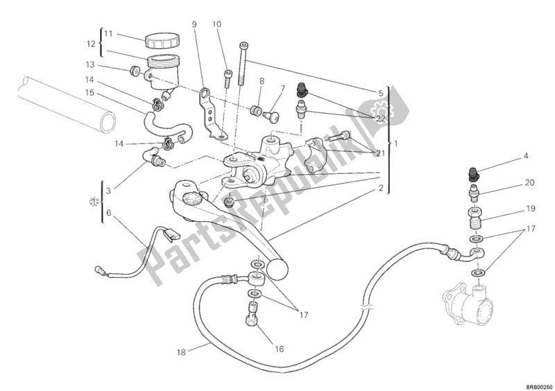 Toutes les pièces pour le Maître-cylindre D'embrayage du Ducati Hypermotard 1100 EVO USA 2012